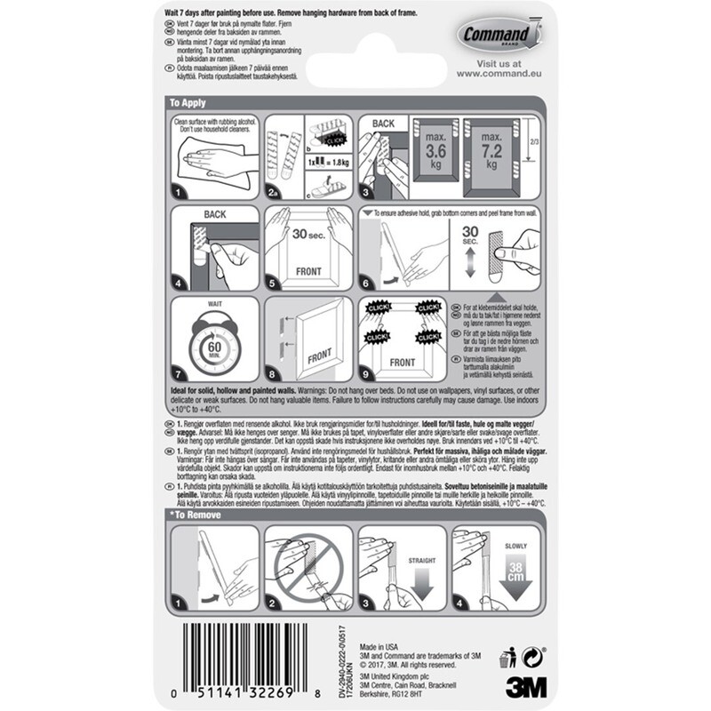 Spikerløst bildeoppheng - Lang 4-pack