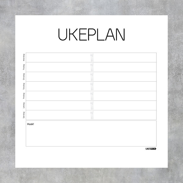 Magnetisk Ukeplan 50X50 cm, Antall kolonner: 1 Kolonne, Notatfelt: Ja, Middagskolonne: Ja