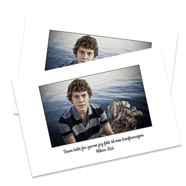 Takkekort konfirmasjon 10x15cm - trykk på en side, liggende
