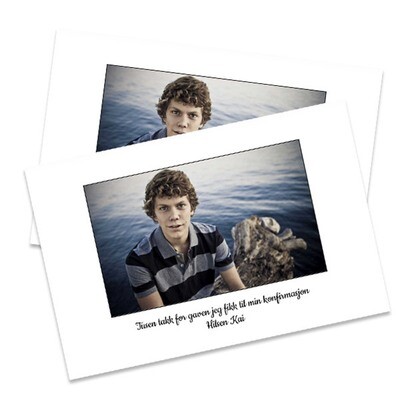 Takkekort konfirmasjon 10x15cm - trykk på en side, liggende