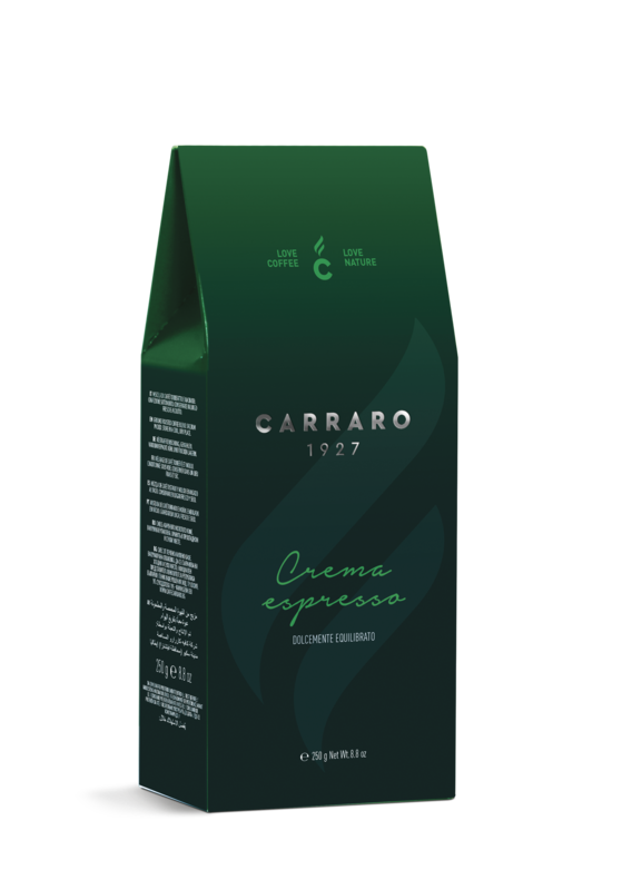 Carraro Crema Espresso мелено 75% Арабика 250 грама