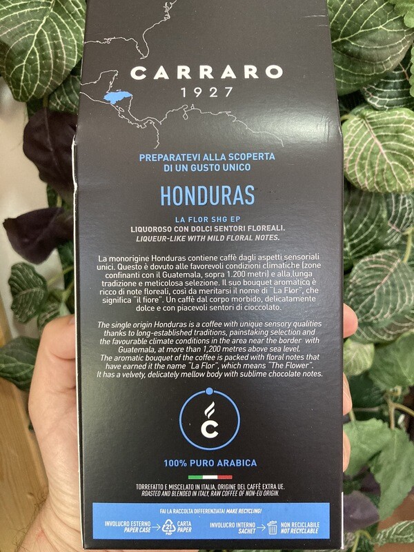 Carraro Мелено Еспресо Honduras La Flor Specialty Arabica 250 гр.