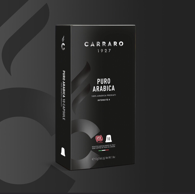 Carraro Nespresso Puro Arabica 8 типа Арабики 10 пар.