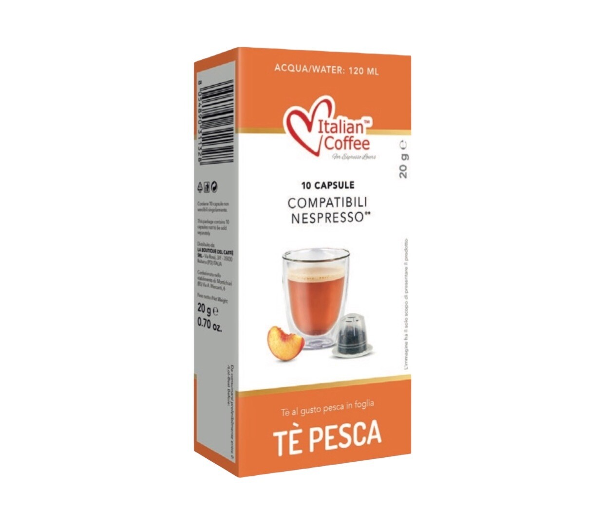 Italian Coffee™️comp. Nespresso Tè Pesca Праска Чај х10капсули