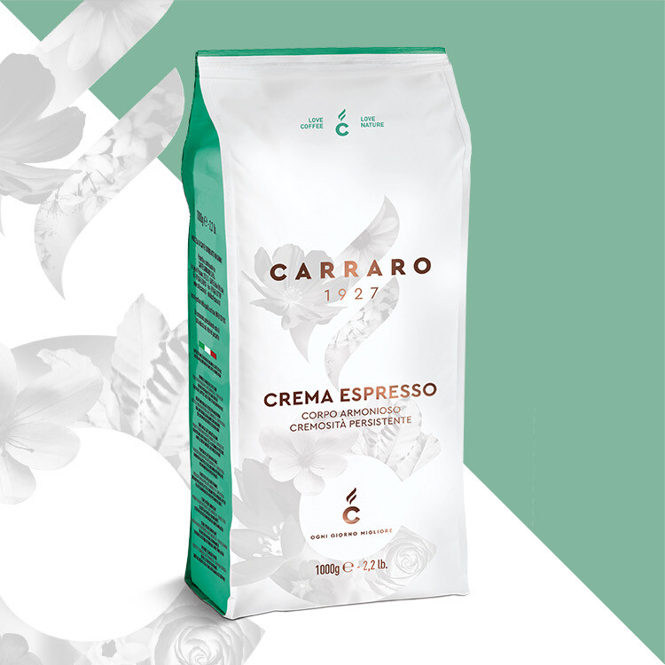 Carraro Crema Espresso 75% Арабика 1 кг зрно