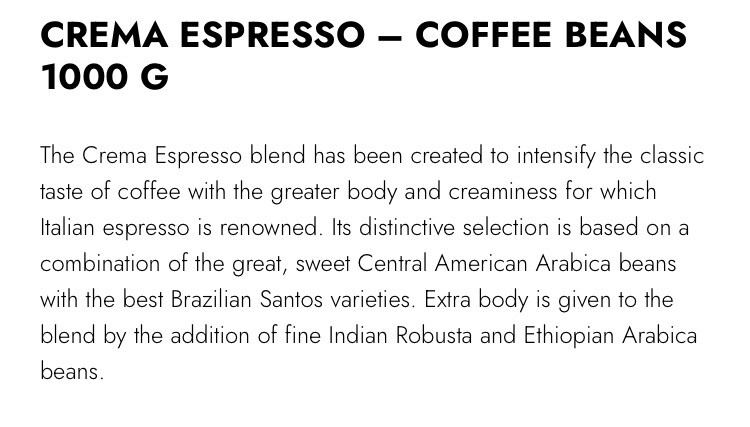 Carraro Crema Espresso 75% Арабика 1 кг зрно