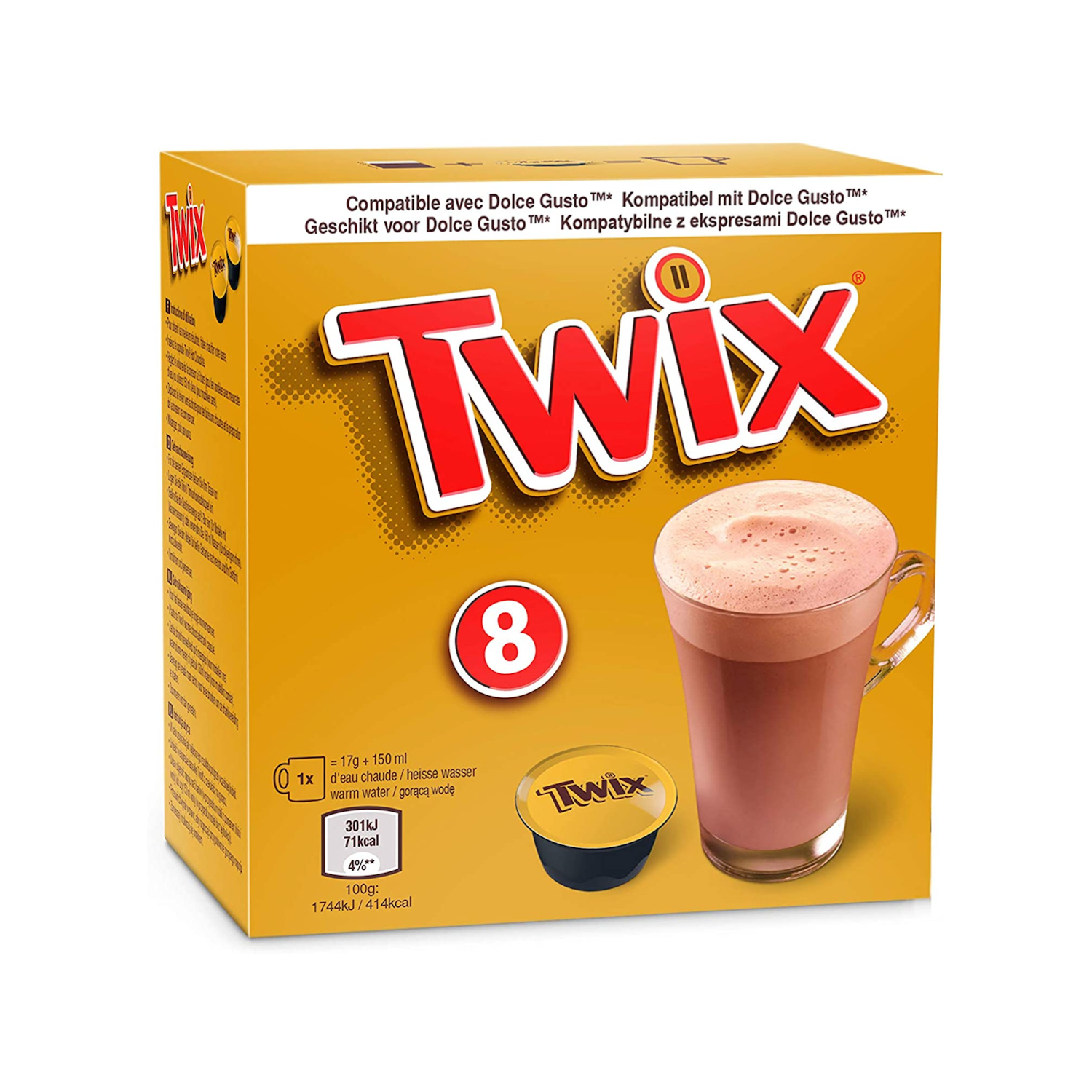 Twix by Mars™️ Dolce Gusto Hot Chocolate x8 капсули