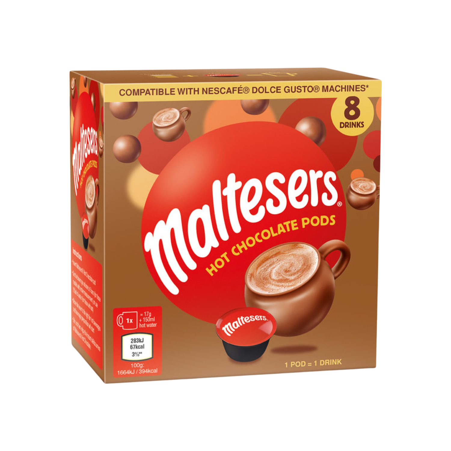 Maltesers by Mars™️ Dolce Gusto Hot Chocolate x8 капсули