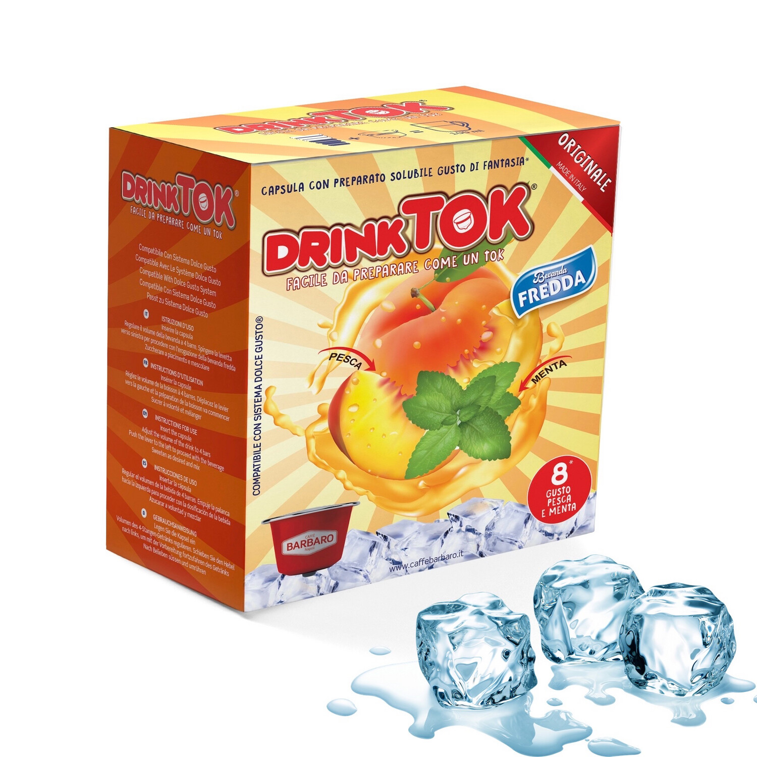 Drink Tok Dolce Gusto Праска-Мента Овошен леден напиток х8