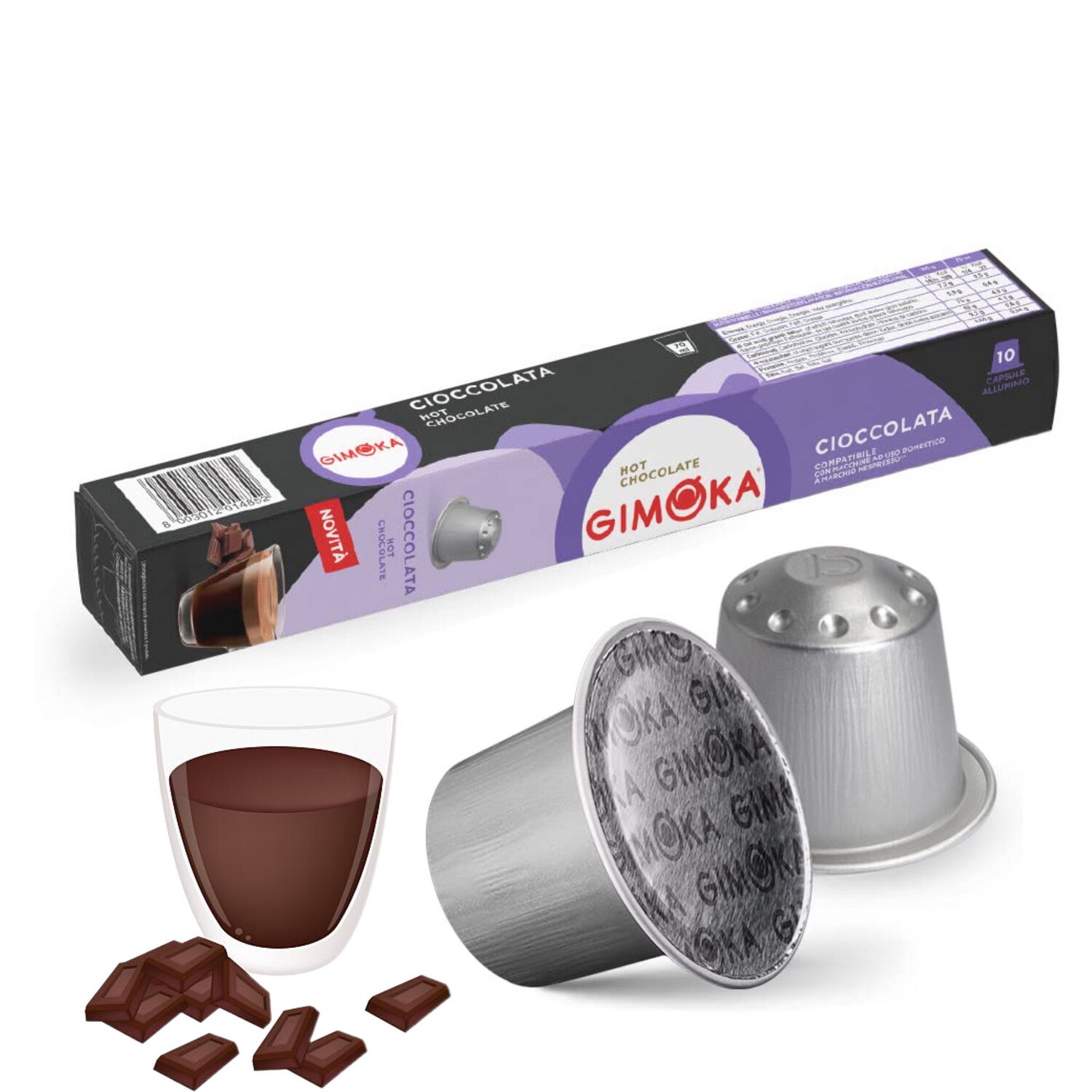 Gimoka Nespresso Tubolar Prime edition mini hot choco x10 капсули