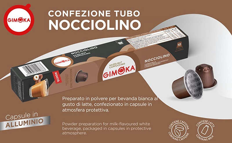 Gimoka Nespresso Tubolar Prime edition hazelnut macchiatto x10 капсули