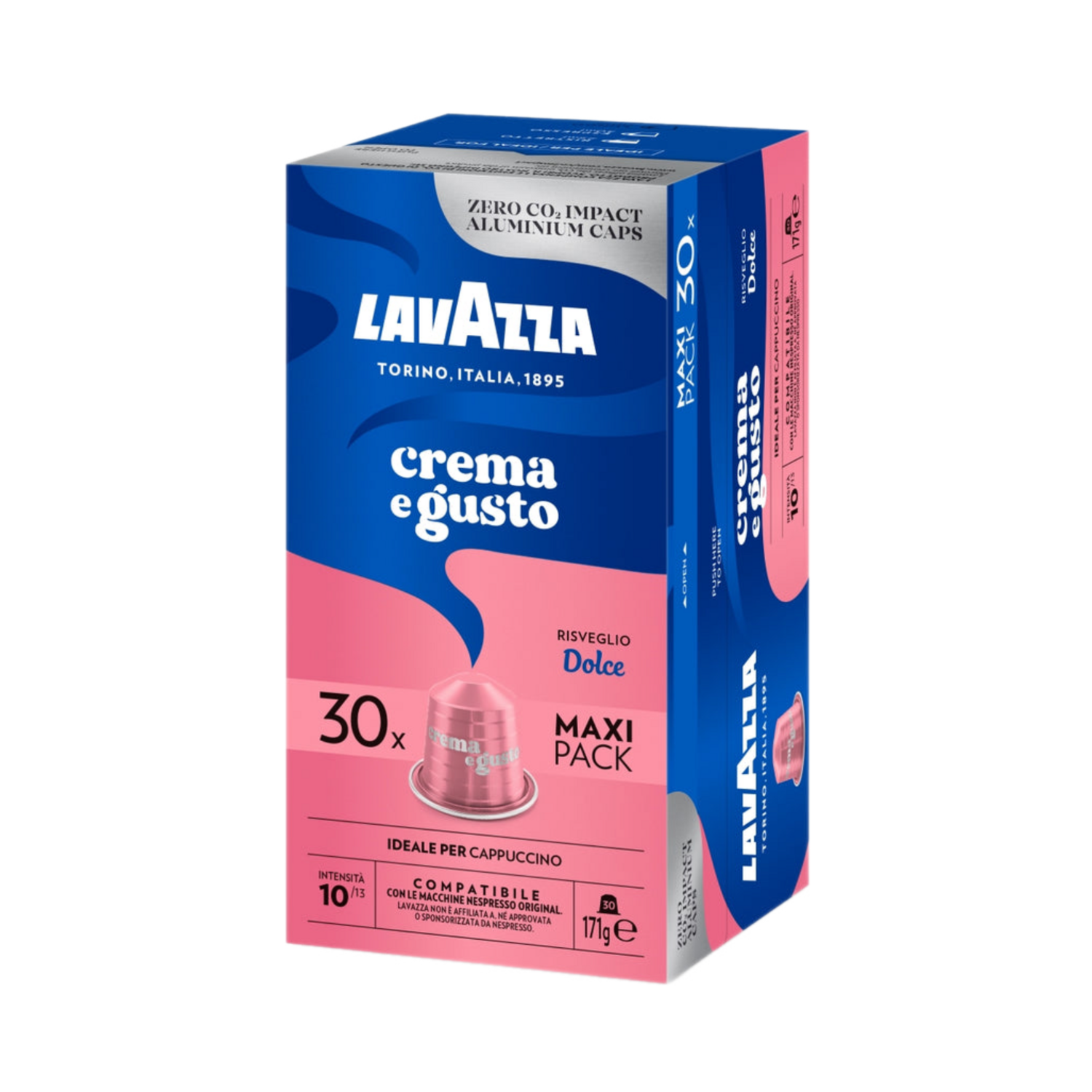 Lavazza Nespresso Aluminium Crema e Gusto DOLCE x30 капсули