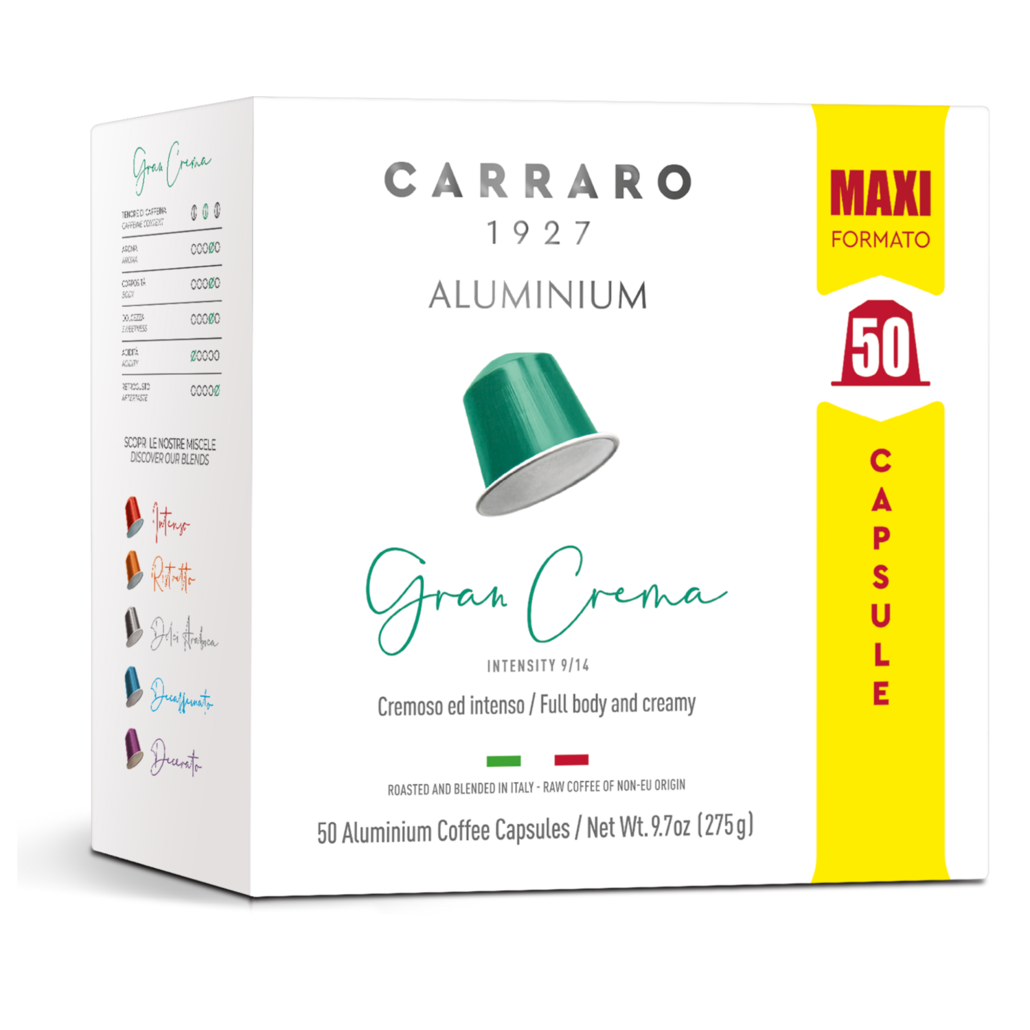 Carraro Nespresso Gran Crema Aluminum Prime edition Maxi pack х50 