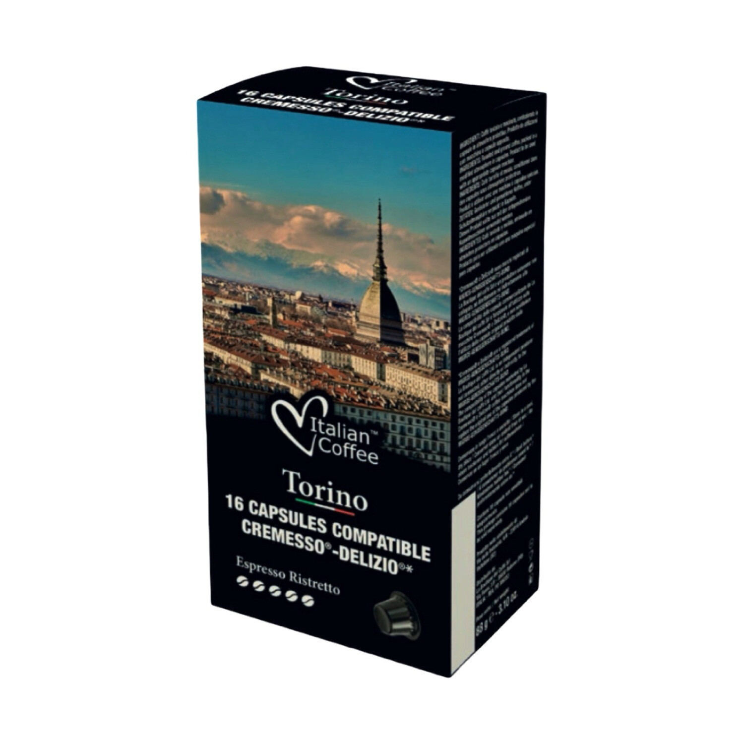 Italian Coffee™️ Delizo Torino 100%Robusta espresso x16 капсули