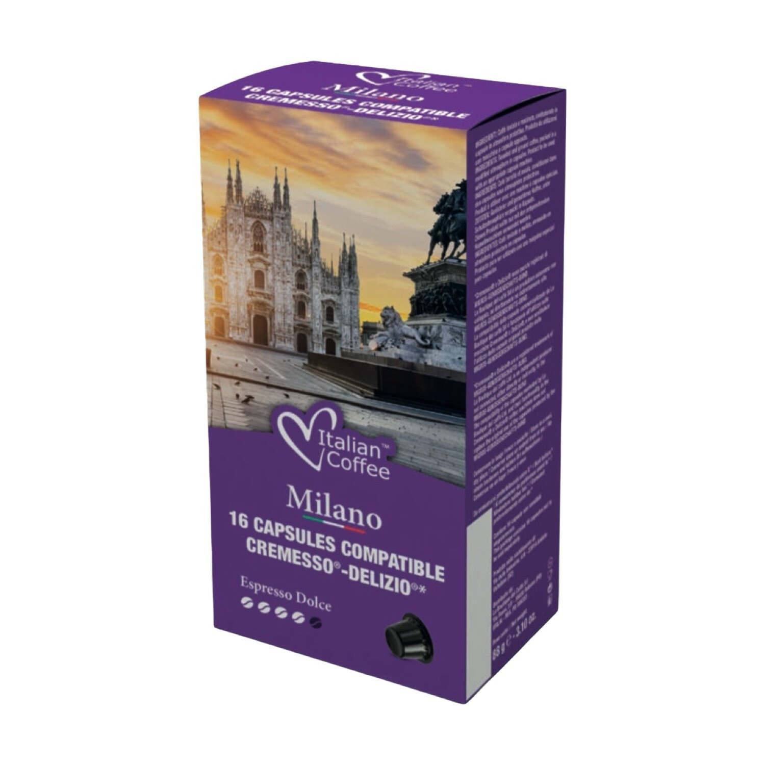 Italian Coffee™️ Delizio Milano 70%Robusta espresso x16 капсули