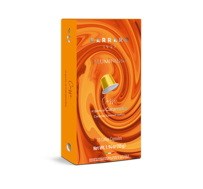Carraro 1927 Nespresso Aluminum Caramel flavored espresso x10 