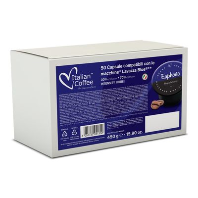 Italian Coffee Lavazza Blue Euphoria 70% Robusta espresso x50 капсули