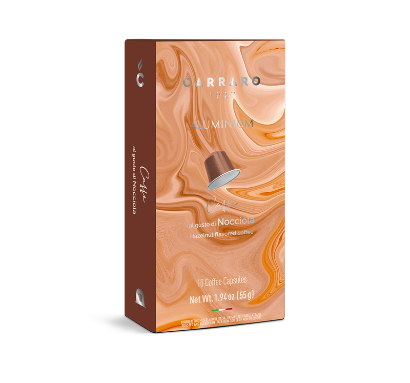 Carraro 1927 Nespresso аluminum Hazelnut Flavored espresso x10