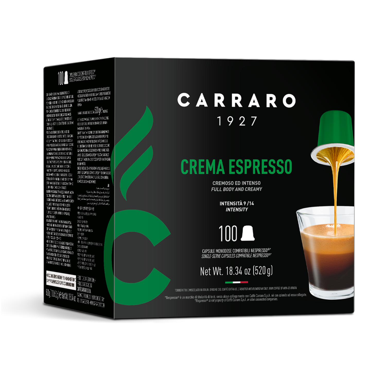 Carraro Nespresso Crema Espresso х100 капсули