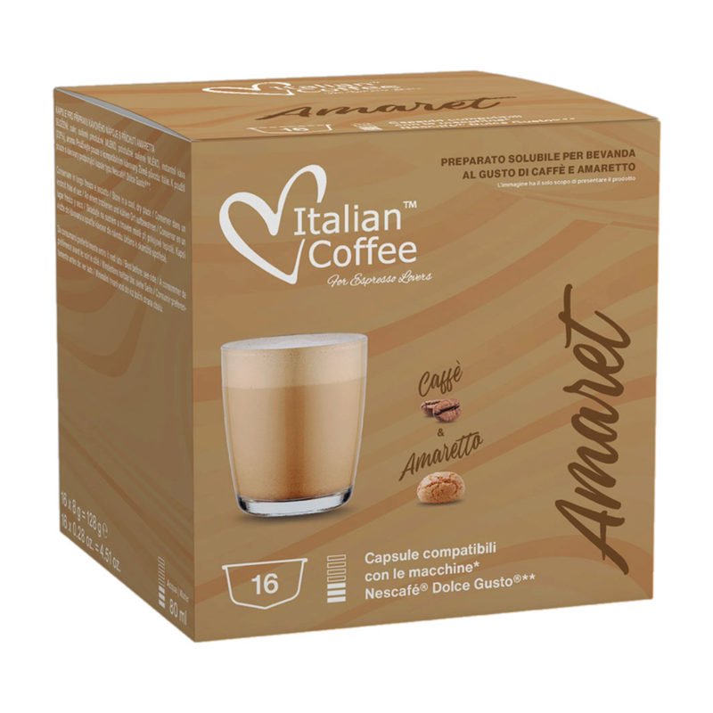 Italian Coffee Dolce Gusto Amaretto cookie Cappuccino/latte x16 капсули