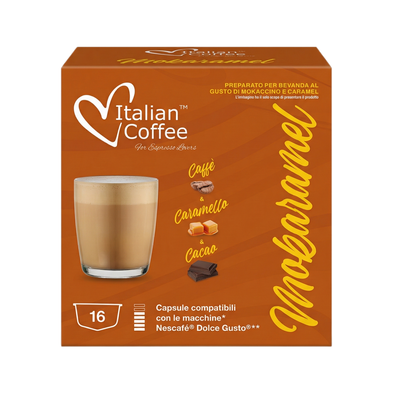 Italian Coffee Dolce Gusto MOKARAMEL Чоко-Карамел Cappuccino/latte х16 капсули