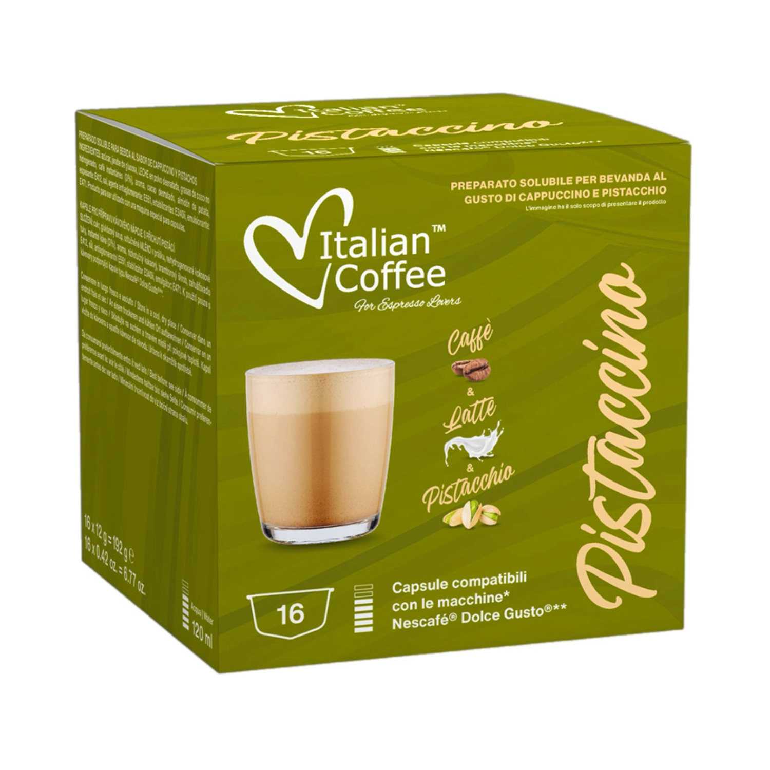 Italian Coffee Dolce Gusto PISTACHINO Cappuccino/latte х16 капсули