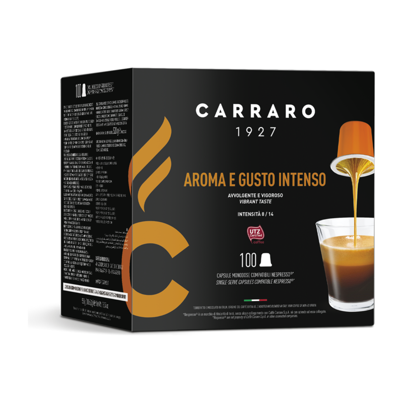 Carraro Aroma E Gusto Nespresso espresso x100 капсули