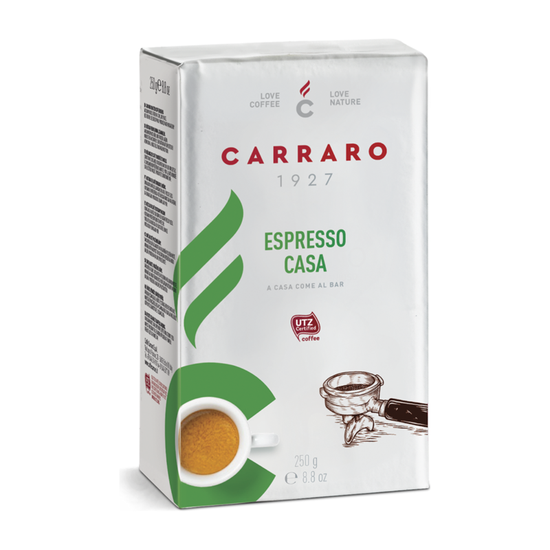 Carraro 1927 мелено ESPRESSO CASA 80% Arabica 250 грама