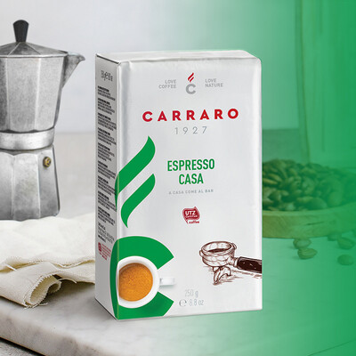 Carraro 1927 мелено Espresso Casa 80% Arabica 250 грама