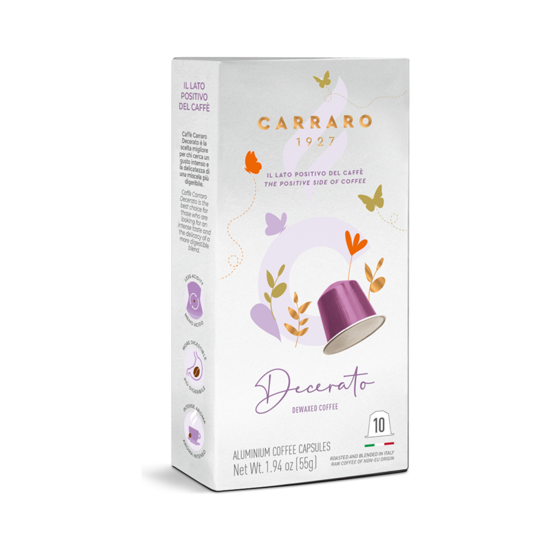 Carraro 1927 Nespresso Decerato Dewaxed 80% Arabica espresso  x10