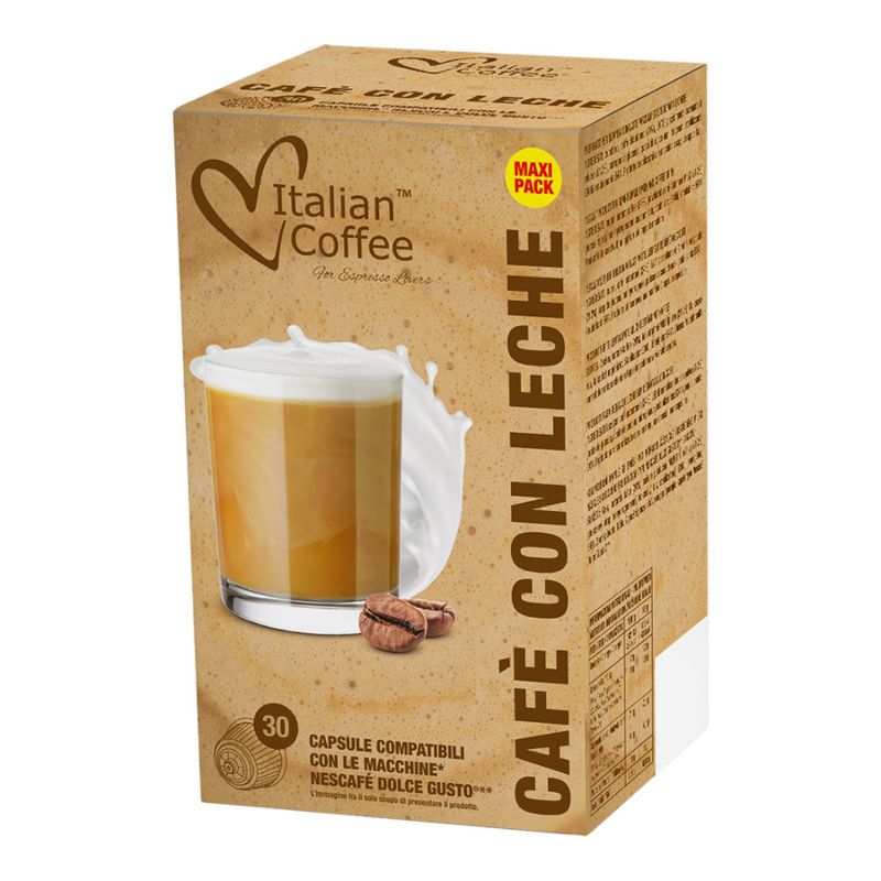 Italian Coffee Dolce Gusto CAFFE con LECHE family pack x30 капсули