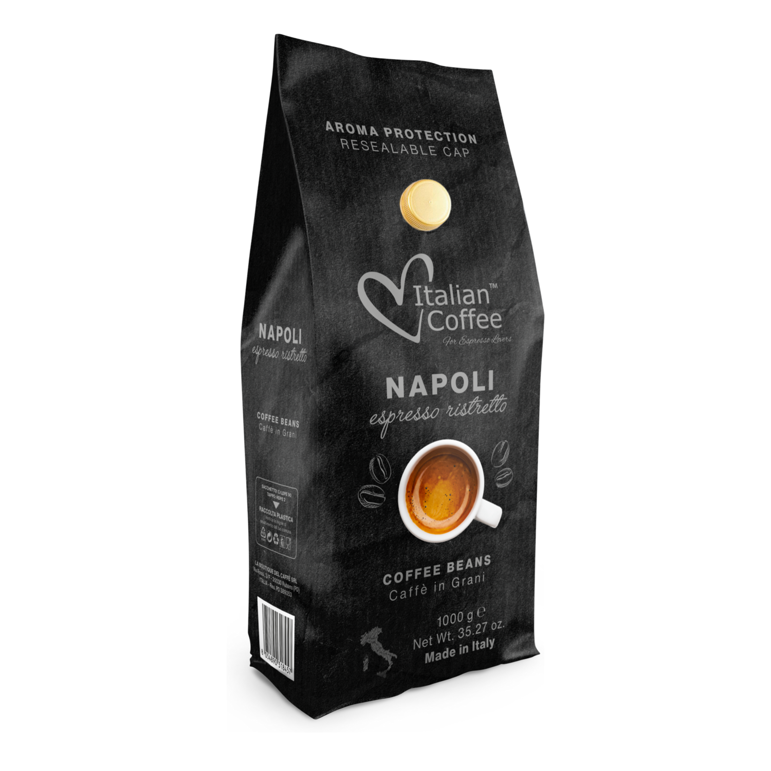 Italian Coffee™ NAPOLI Strong Ristretto | кафе во зрно 1 kg