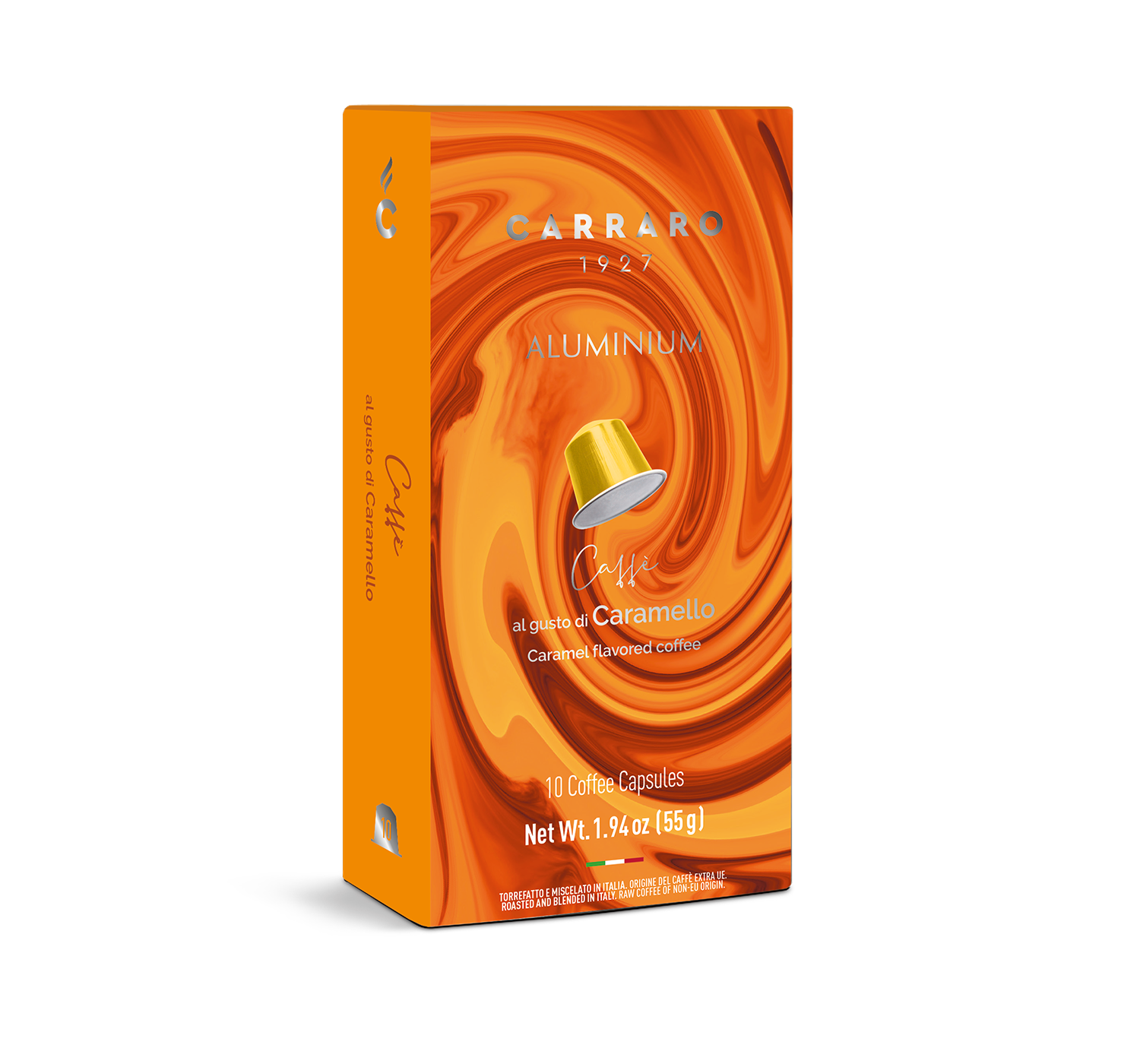 Carraro 1927 Nespresso Aluminum Caramel flavored espresso x10