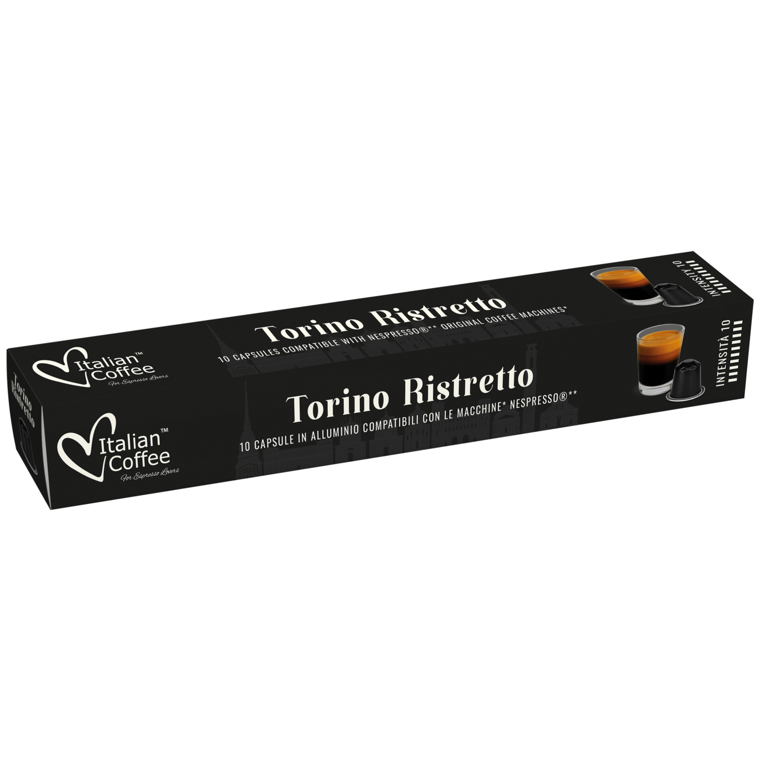 Italian coffee™️ Nespresso Prime Aluminium Torino RISTRETTO espresso x10
