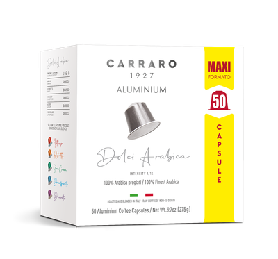 Carraro Nespresso DOLCI ARABICA espresso – 50 капсули ALUMINIUM