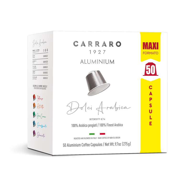 Carraro Nespresso DOLCI ARABICA espresso – 50 капсули ALUMINIUM