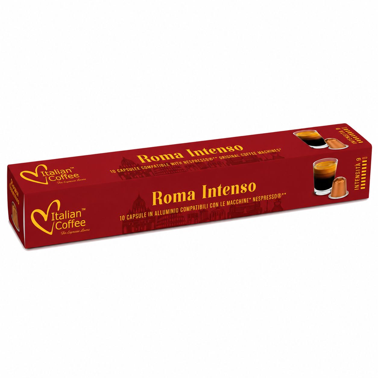 Italian Coffee Nespresso Prime Aluminium Roma espresso x10