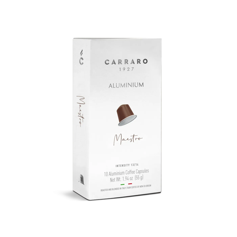 Carraro MAESTRO еспресо – 10 алуминиумски капсули за Nespresso®