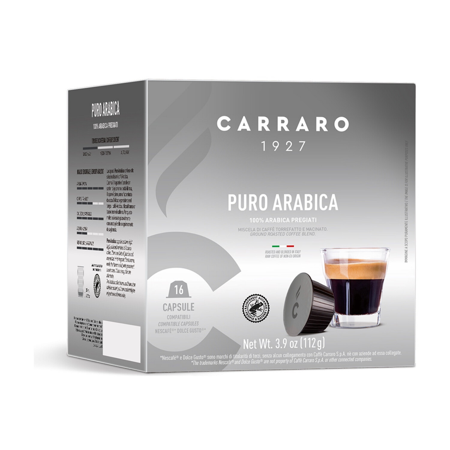 Carraro 1927 Dolce Gusto Puro Arabica еспресо x16 капсули