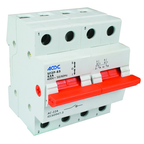 2P 63A DIN CHANGEOVER SWITCH
