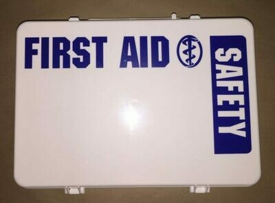 Empty Poly White 36PW boxes First Aid - Safety printed on front panel - Certified 209-008
