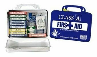 First Aid Kit - Class A BMD Kit 16-18 (Blue Metal Detectable) Replaces Restaurant Kit - Certified 616-060 Poly