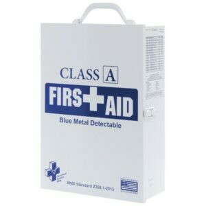 First Aid Kit  - Restaurant - 75V Class A Blue Metal Detectable - 3 Shelf Cabinet - Certified 616-035  - Food Industry