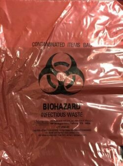 Biohazard Bags - Red - Bags  - Package of 5-10-25-50