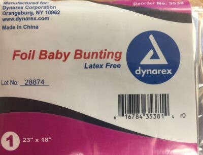 Dynarex Foil Baby Bunting