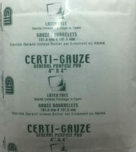 Gauze Pads - 4” x 4” - Certi-Gauze- Certified 231-207 - 100/bag
