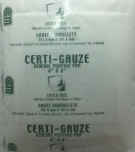 Gauze Pads - 4” x 4” -Certi-Gauze - Certified 231-213 - 25/bag