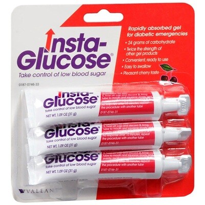 Instant Glucose - Cherry Flavored - INSTA-GLUCOSE - 3/pack