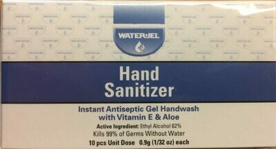 Hand Sanitizer Waterjel 10/box for first aid kits