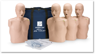 Prestan Professional Adult CPR-AED Training Manikin With Jaw Thrust Head and CPR Monitor ( Available in Multiple Skin Colors and Quantities)